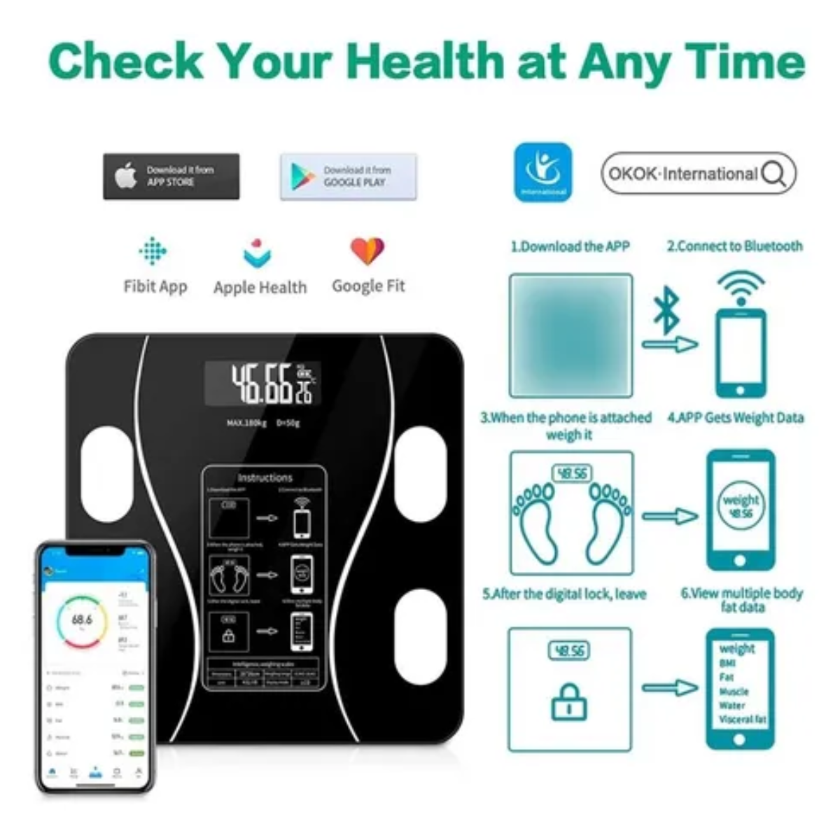 Miniatura 2 de Báscula Digital Inteligente Bluetooth